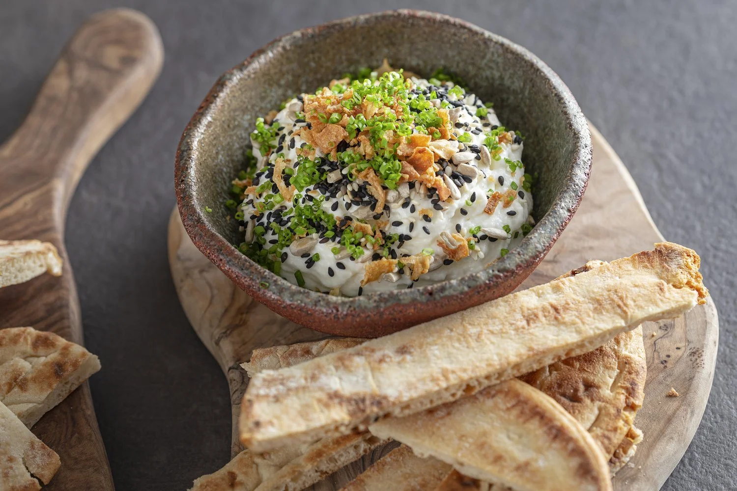 Close-up of a custom catering dish